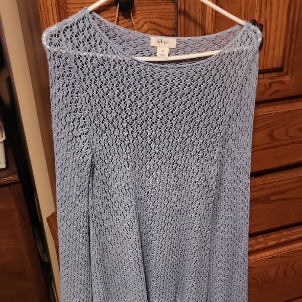 Sky Blue Knit Sleeveless Top